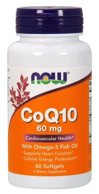CoQ10, 60mg with Omega-3 - 60 softgels