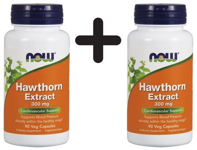2 x Hawthorn Extract, 300mg - 90 vcaps