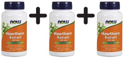 3 x Hawthorn Extract, 300mg - 90 vcaps