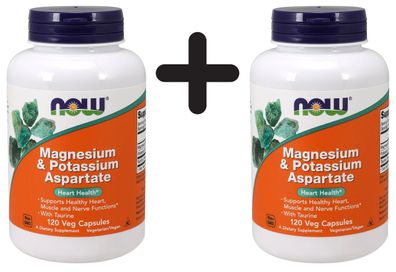 2 x Magnesium & Potassium Aspartate with Taurine - 120 vcaps