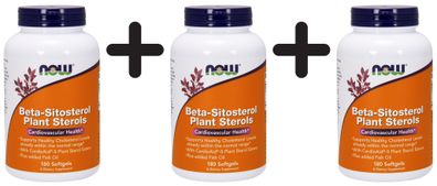 3 x Beta-Sitosterol Plant Sterols - 180 softgels
