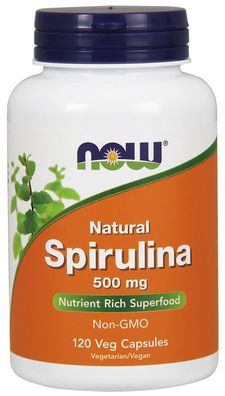 Natural Spirulina, 500mg - 120 vcaps