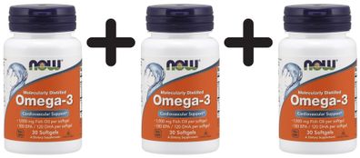 3 x Omega-3 Molecularly Distilled Fish Oil - 30 softgels