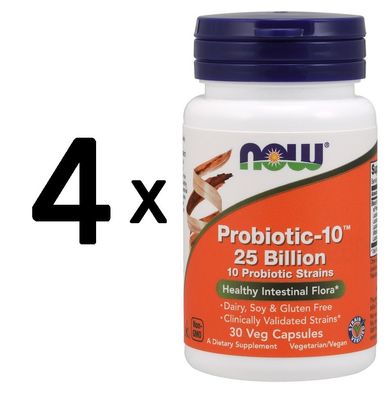 4 x Probiotic-10, 25 Billion - 30 vcaps