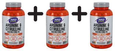 3 x Arginine & Citrulline - 240 vcaps