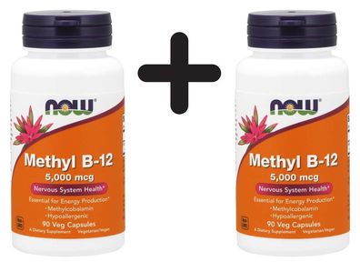 2 x Methyl B-12, 5000mcg - 90 vcaps