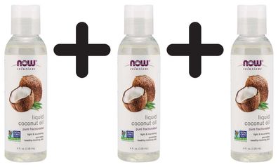 3 x Coconut Oil, Liquid Pure Fractionated - 118 ml.