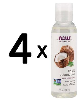 4 x Coconut Oil, Liquid Pure Fractionated - 118 ml.