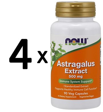 4 x Astragalus Extract, 500mg - 90 vcaps