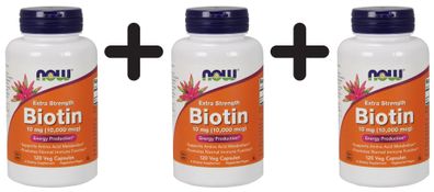 3 x Biotin, 10mg (Extra Strength) - 120 vcaps