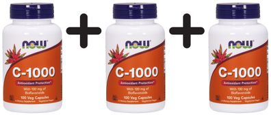 3 x Vitamin C-1000 with 100mg Bioflavonids - 100 vcaps