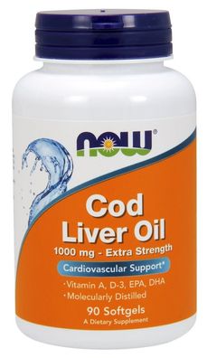 Cod Liver Oil, 1000mg Extra Strength - 90 Softgels