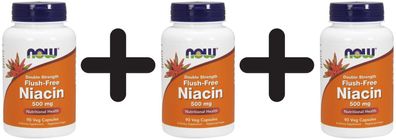 3 x Flush-Free Niacin, 500mg - 90 vcaps