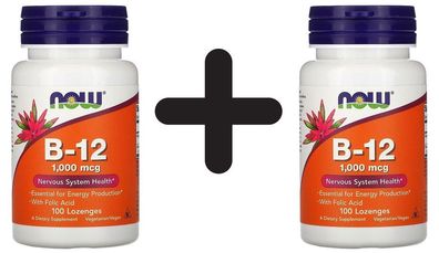 2 x Vitamin B-12, 1000mcg - 100 lozenges