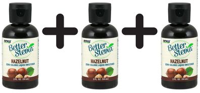 3 x Better Stevia - Liquid Extract, Hazelnut - 60 ml.