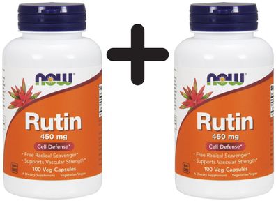 2 x NOW Foods Rutin, 450mg - 100 vcaps
