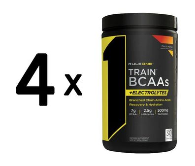 4 x Train BCAAs + Electrolytes, Peach Mango - 450g