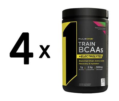 4 x Train BCAAs + Electrolytes, Watermelon Splash - 450g