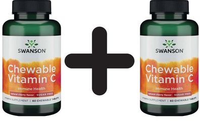 2 x Chewable Vitamin C (Sugar-Free), Cherry - 60 chewable tabs
