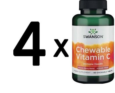 4 x Chewable Vitamin C (Sugar-Free), Cherry - 60 chewable tabs