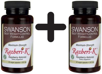 2 x Razberi-K, 500mg Maximum Strength - 60 vcaps