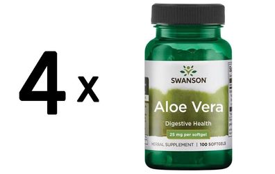 4 x Aloe Vera, 25mg - 100 softgels