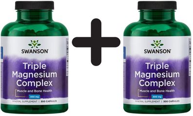 2 x Triple Magnesium Complex, 400mg - 300 caps