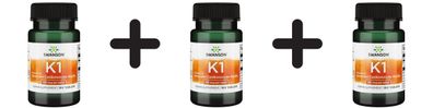 3 x Vitamin K-1, 100mcg - 100 tabs