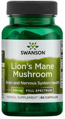 Full Spectrum Lion's Mane Mushroom, 500mg - 60 caps