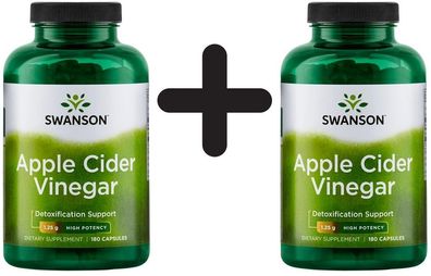 2 x Apple Cider Vinegar, 625mg High Potency - 180 caps