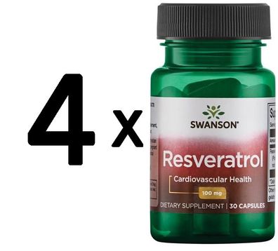 4 x Resveratrol 100, 100mg - 30 caps