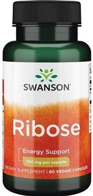 Ribose, 750mg 100% Pure - 60 vcaps