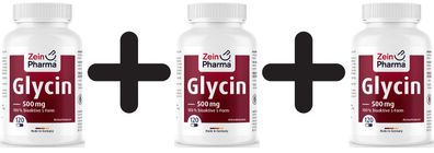 3 x L-Glycine, 500mg - 120 caps
