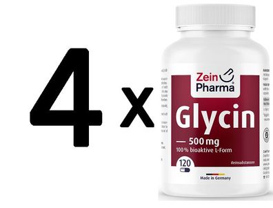4 x L-Glycine, 500mg - 120 caps