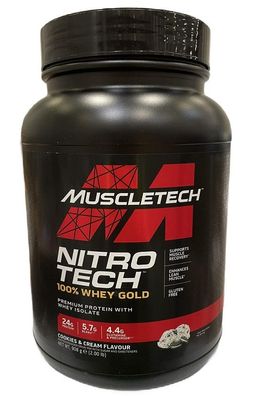 Nitro-Tech 100% Whey Gold, Cookies & Cream - 908g