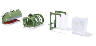 SIKU Wiking 77384 Frontlader Werkzeuge - Set B Bressel+Lade grün 1:32