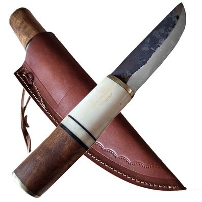 Haller kleines Mittelalterliches Messer Klinge 12,5 cm mit Leder Steckscheide