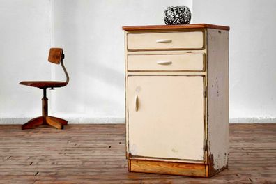 Schrank Shabby Weiß Antik Alt Vintage Holz Bauhaus Loft Küche Rockabilly Sideboard