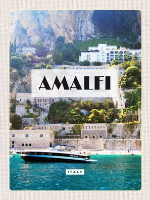 Top-Schild mit Kordel, 20x30 cm, Amalfi, Kleinstadt, Italien, Urlaub, neu & ovp