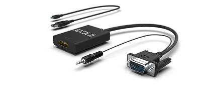 Inca VGA-auf-HDMI-Konverter mit USB-Stromadapter und Audiokabel (HDMI-Buchse, ...