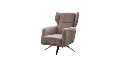 Luxus Sessel Einsitzer Stoff Wohnzimmer Design Beige Polster Sitzer