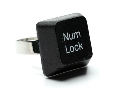 Num Lock Taste Tastaturring PC Ring Miniblings Computer Tastatur schwarz