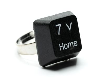 7 V Home Taste Tastaturring PC Ring Miniblings Computer Tastatur schwarz