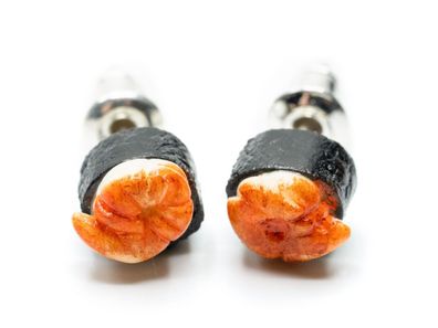 Sushi Ohrstecker Stecker Miniblings Ohrringe Handarbeit Garnelen Maki Gunkan B