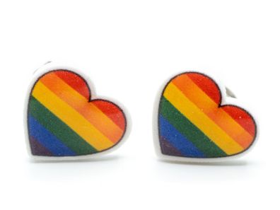 Herz Ohrstecker Stecker Miniblings Rainbow Regenbogen Liebe Pride bunt LGBTQ+