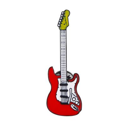 E-Gitarre Pin Brosche Miniblings Anstecknadel Gitarrist Gitarre Schwarz rot