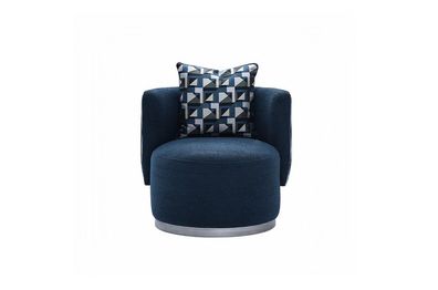 Relaxsessel Sessel Moderne Blau Polster Stoff Sitzer Design Modern