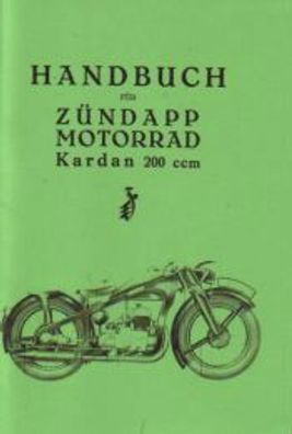 Handbuch für das Zündapp Motorrad Kardan 200 ccm, Kraftrad, Oldtimer