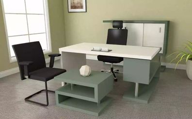 Moderne exklusive Bürogarnitur Holzmöbel Schreibtisch Aktenschrank Couchtisch