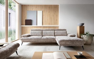 Design Sofa Eckgarnitur Ecksofa L Form Stoffsofa Couch Grau Polster